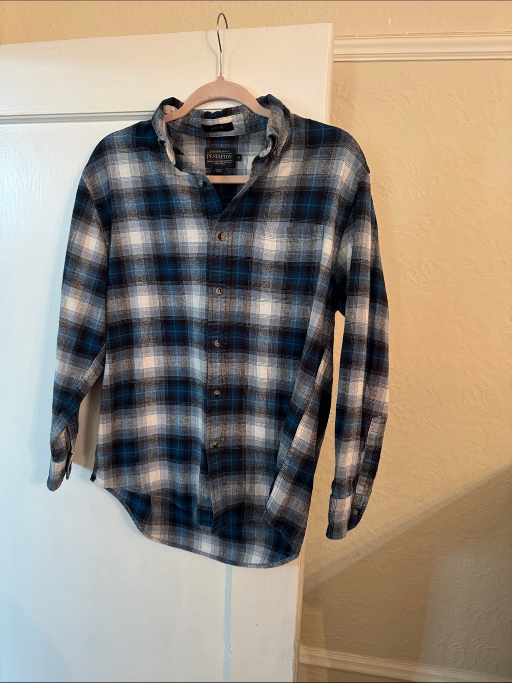 Pendleton Mason Plaid Cotton Flannel Size Medium